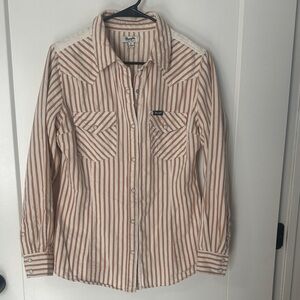 Wrangler Red and White Striped Western Shirt
